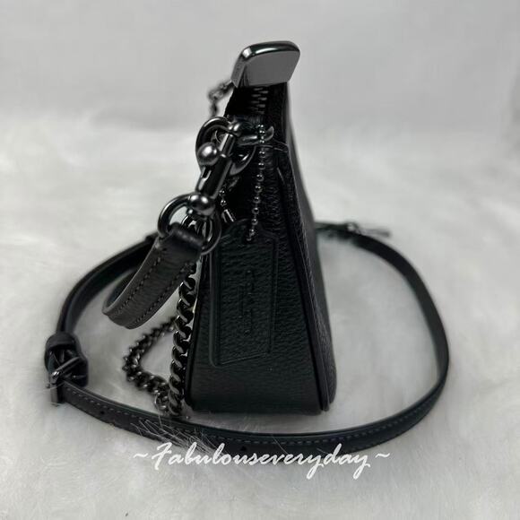 Coach Teri Mini Crossbody Bag With Rivets In Leather/Gunmetal/Black Multi CCE44 - Picture 4 of 8